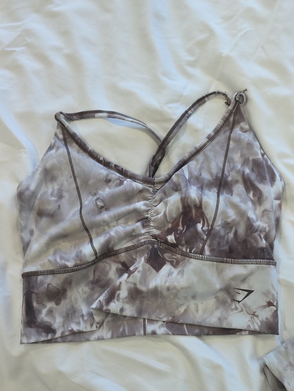 Gymshark Women's Green Marble Seamless Sports Bra & Leggings Set